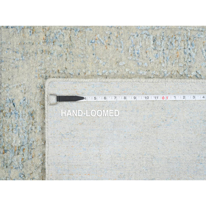 2'8" x 10'0" New Hand Loomed Blue Wool & Silk Runner Oriental Rug - MOA10264556