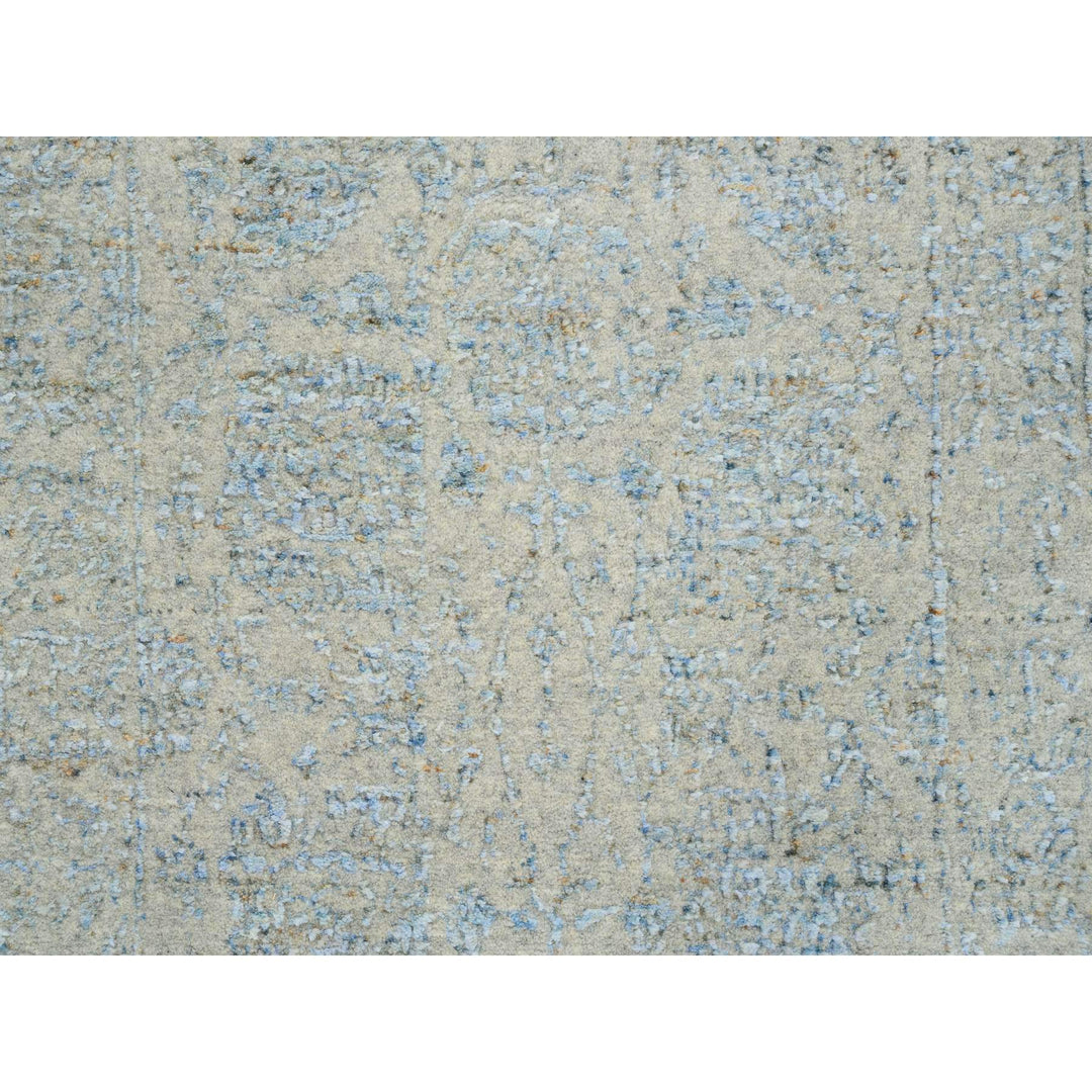 2'6" x 8'0" New Hand Loomed Blue Wool & Silk Runner Oriental Rug - MOA10264558