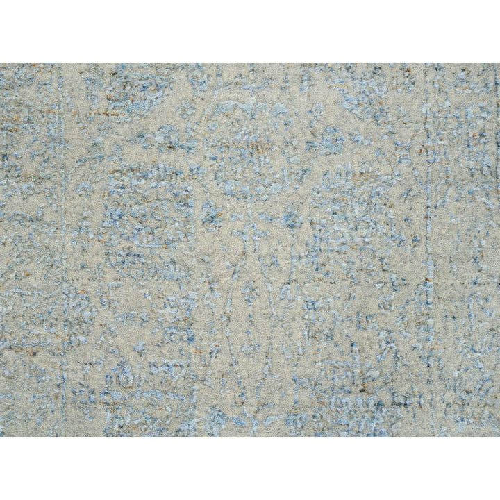 2'6" x 8'0" New Hand Loomed Blue Wool & Silk Runner Oriental Rug - MOA10264558