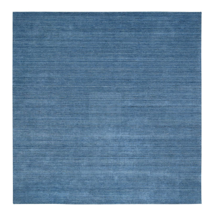 12'0" x 12'0" New Hand Loomed Blue Wool Square Oriental Rug - MOA10264563