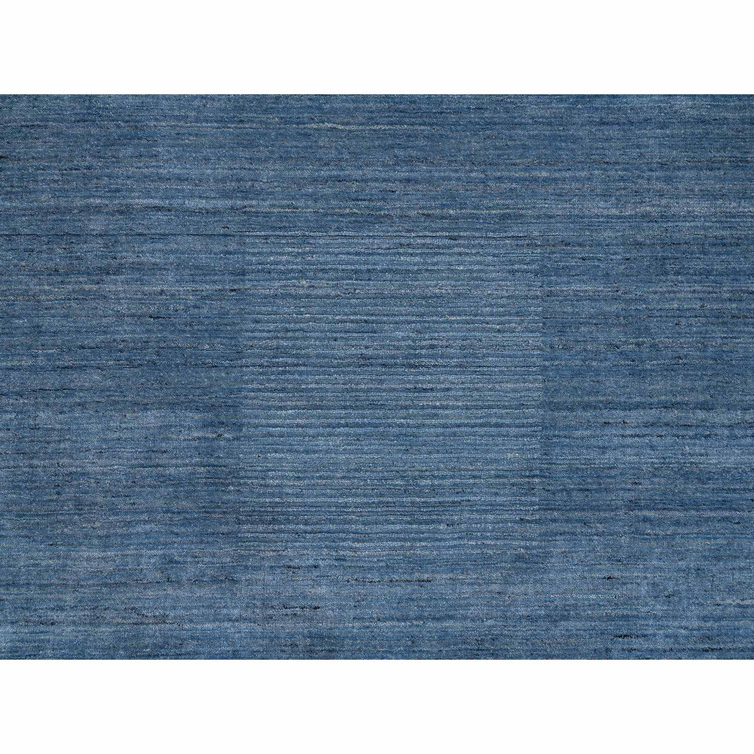 8'0" x 8'0" New Hand Loomed Blue Wool Round Oriental Rug - MOA10264577