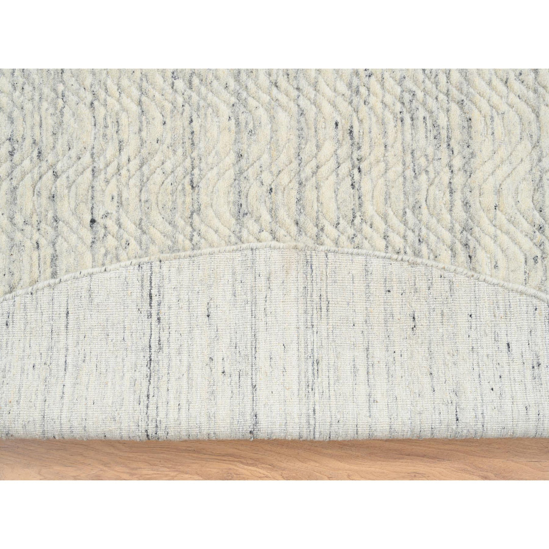 9'10" x 9'10" New Hand Loomed Beige Wool Round Oriental Rug - MOA10264605