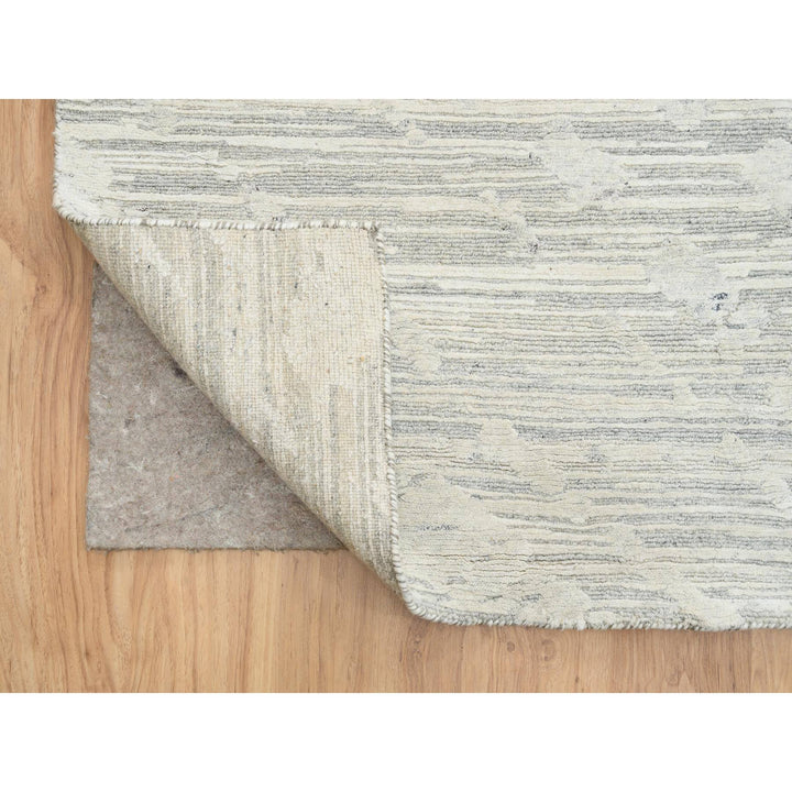 14'1" x 18'0" New Hand Knotted Grey Wool Rectangle Oriental Rug - MOA10264709