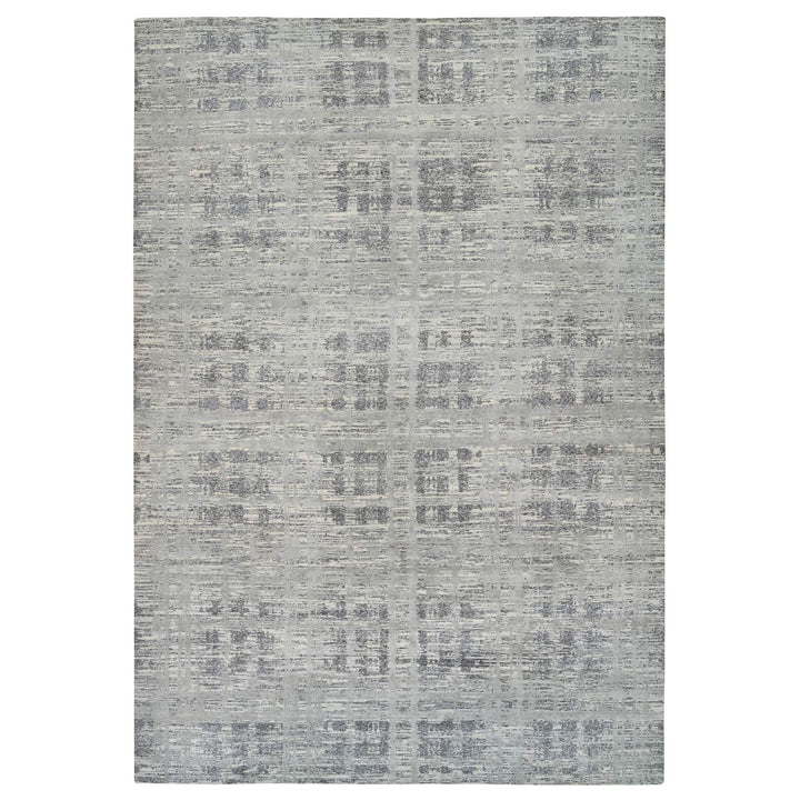 13'10" x 20'2" New Hand Knotted Grey Wool Rectangle Oriental Rug - MOA10264715
