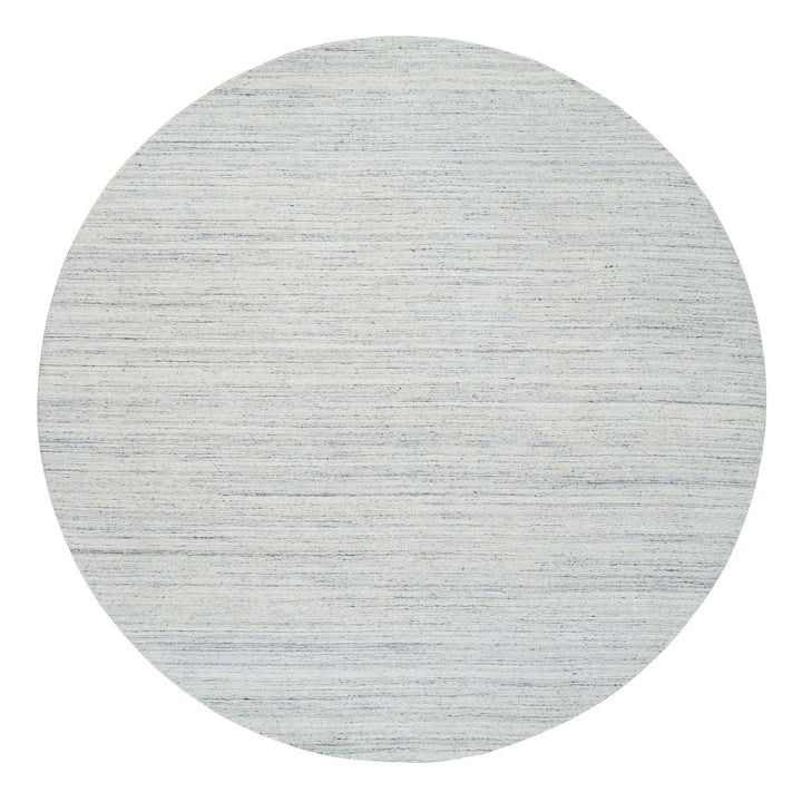 10'0" x 10'0" New Hand Loomed Ivory Wool Round Oriental Rug - MOA10264795