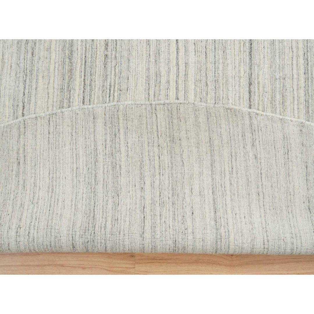 12'1" x 12'1" New Hand Loomed Ivory Wool Round Oriental Rug - MOA10265000