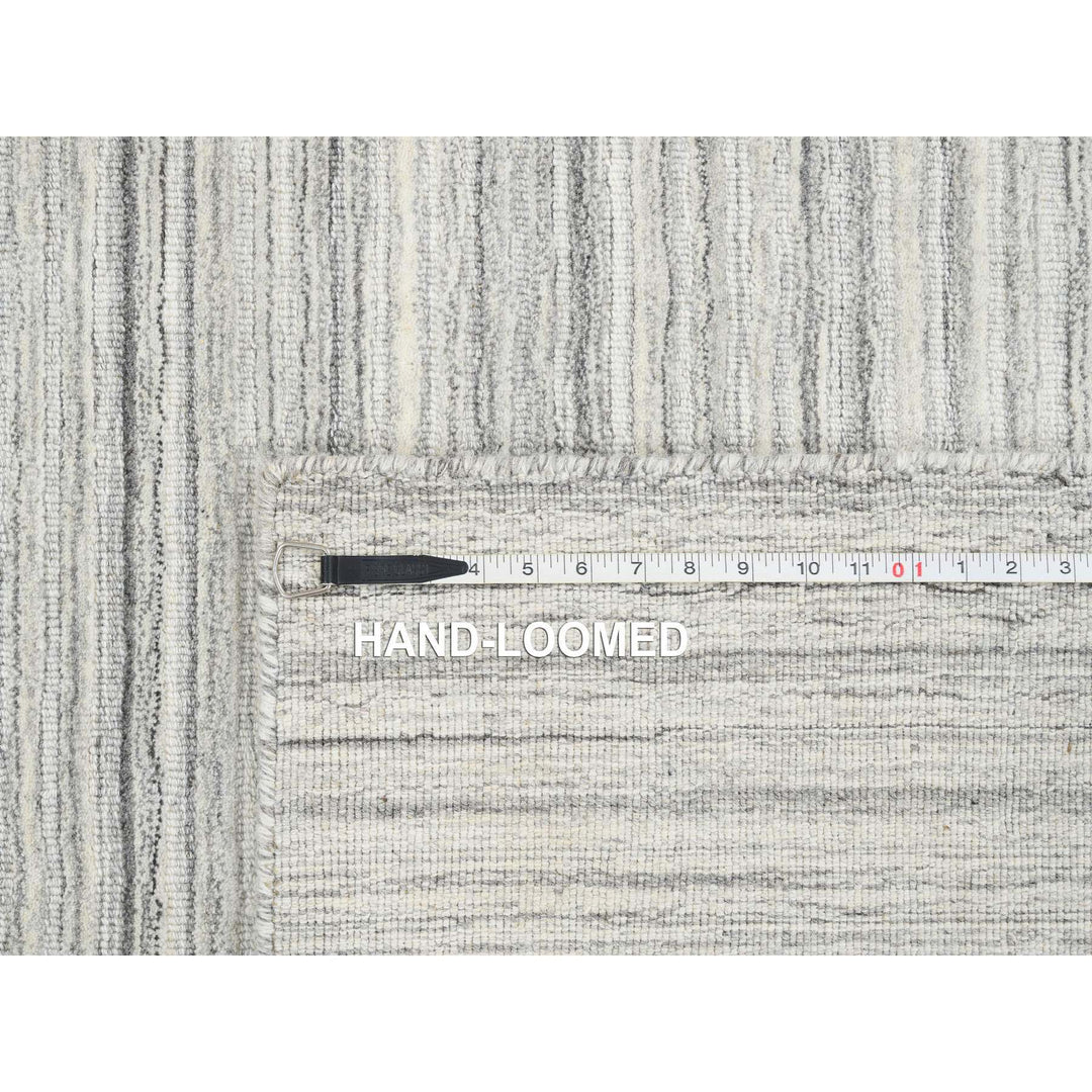 6'1" x 6'1" New Hand Loomed Grey Wool Square Oriental Rug - MOA10265012