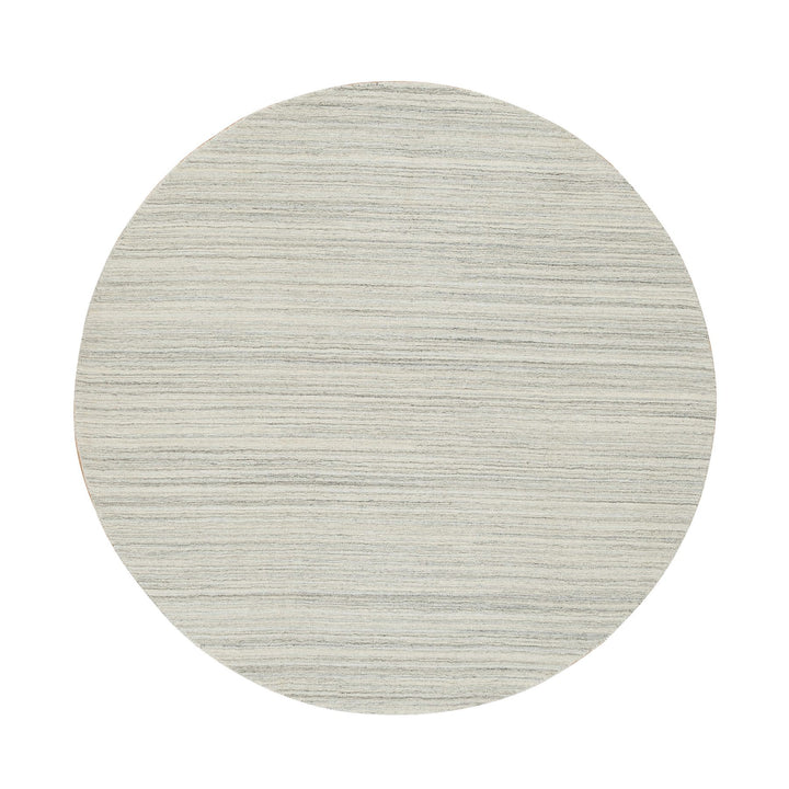 6'1" x 6'1" New Hand Loomed Ivory Wool Round Oriental Rug - MOA10265013