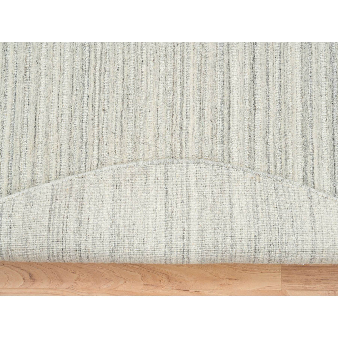 6'1" x 6'1" New Hand Loomed Ivory Wool Round Oriental Rug - MOA10265013