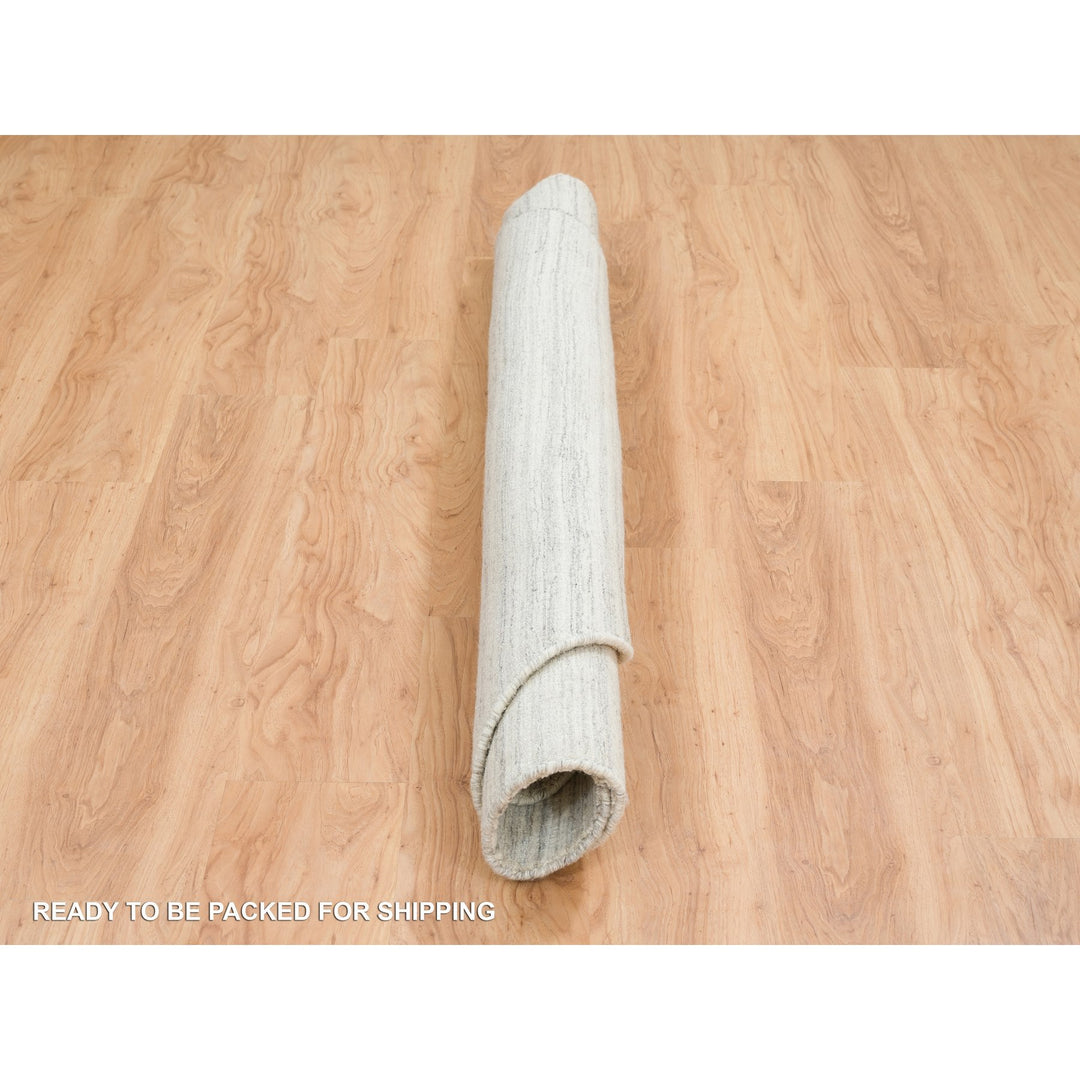 6'1" x 6'1" New Hand Loomed Ivory Wool Round Oriental Rug - MOA10265013