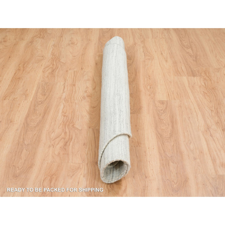 6'1" x 6'1" New Hand Loomed Ivory Wool Round Oriental Rug - MOA10265013