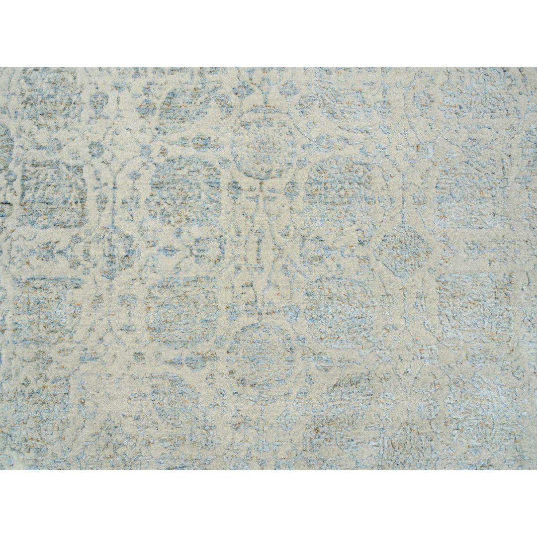 8'1" x 10'0" New Hand Loomed Grey Wool & Silk Rectangle Oriental Rug - MOA10265034