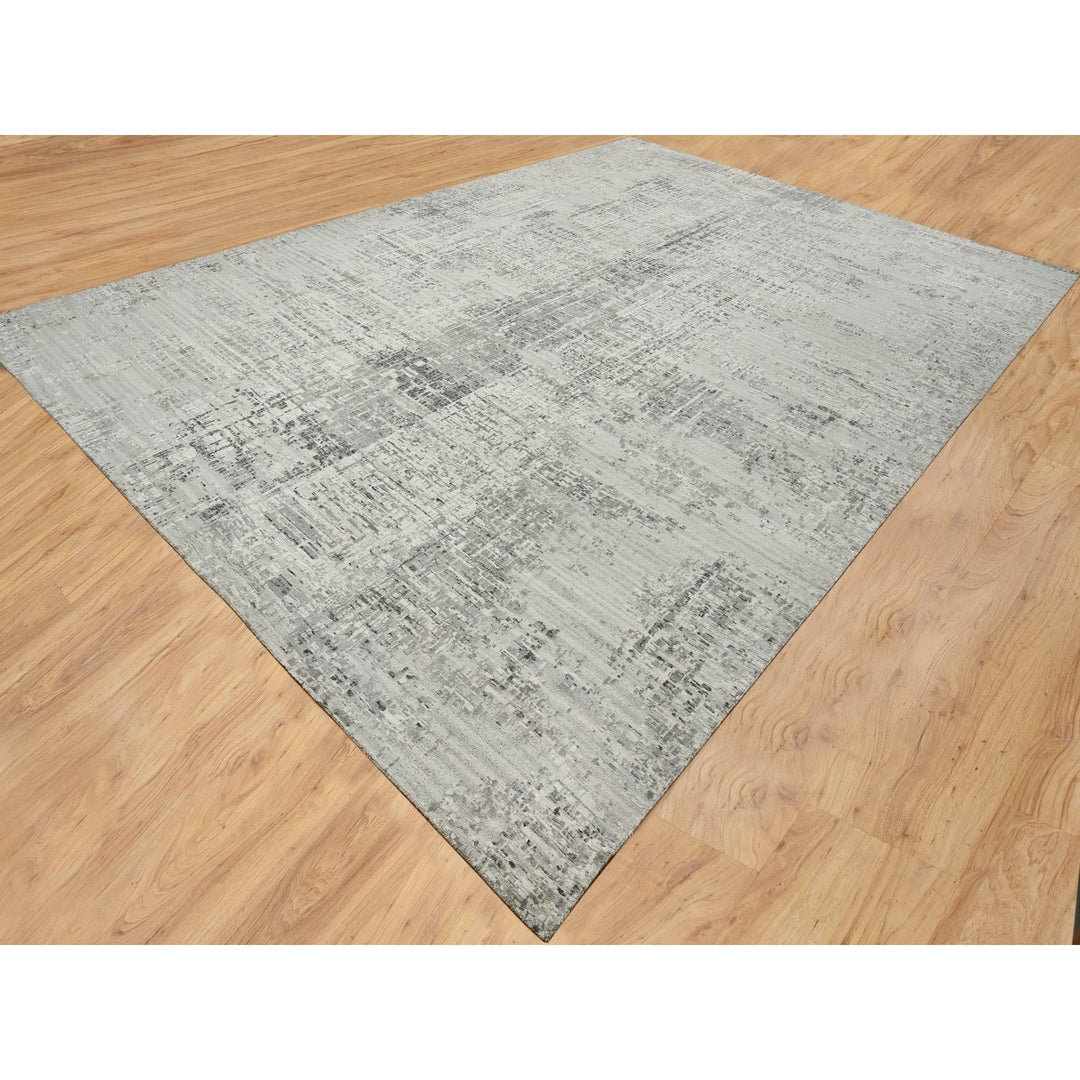14'0" x 20'0" New Hand Knotted Grey Wool Rectangle Oriental Rug - MOA10265164