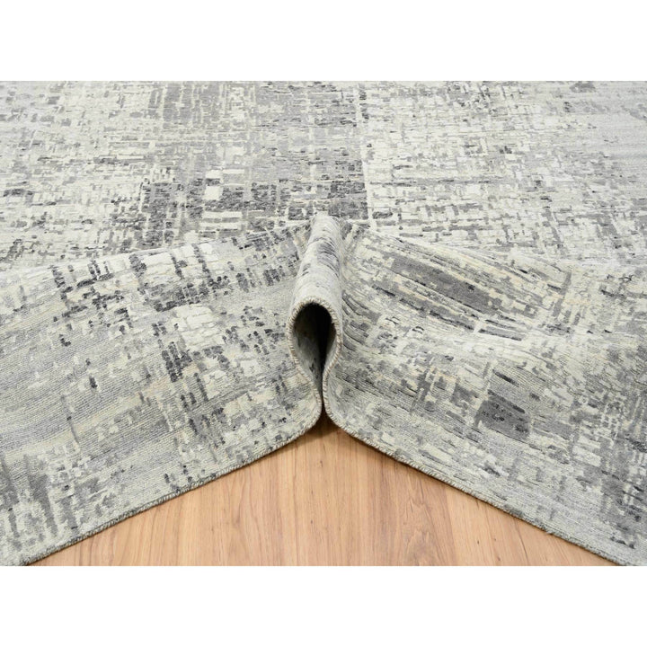 14'0" x 20'0" New Hand Knotted Grey Wool Rectangle Oriental Rug - MOA10265164