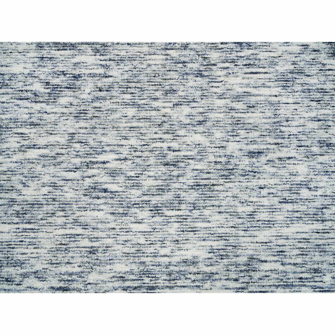 9'0" x 12'0" New Hand Loomed Blue Wool Rectangle Oriental Rug - MOA10265247