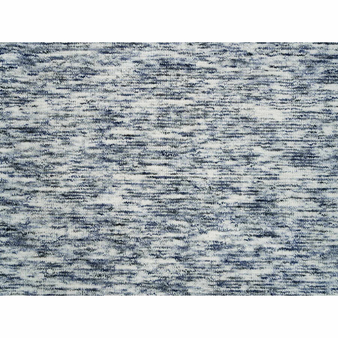 6'1" x 9'1" New Hand Loomed Blue Wool Rectangle Oriental Rug - MOA10265250