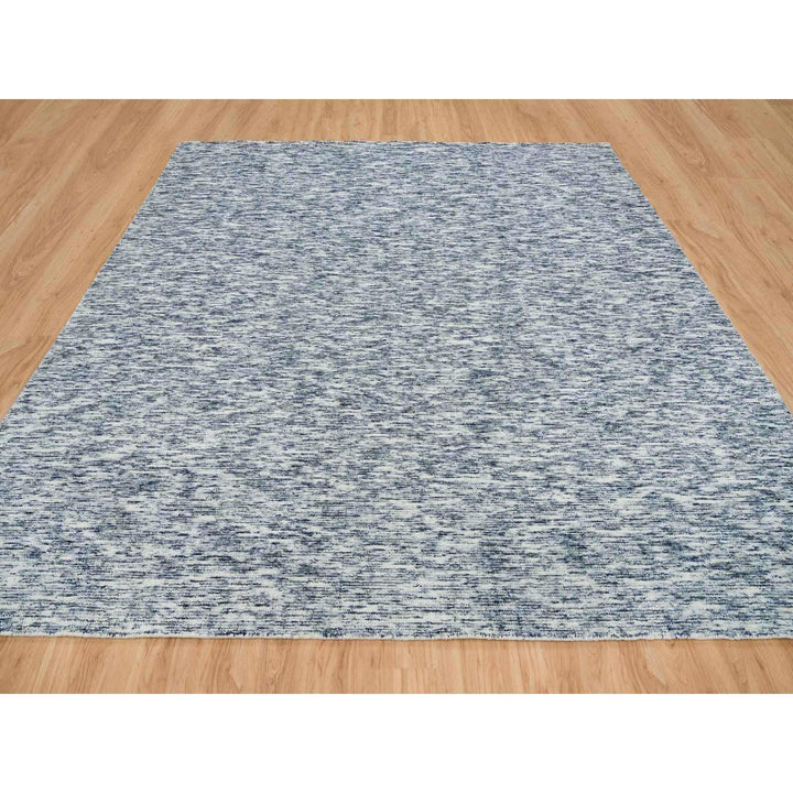 12'0" x 12'0" New Hand Loomed Blue Wool Square Oriental Rug - MOA10265252
