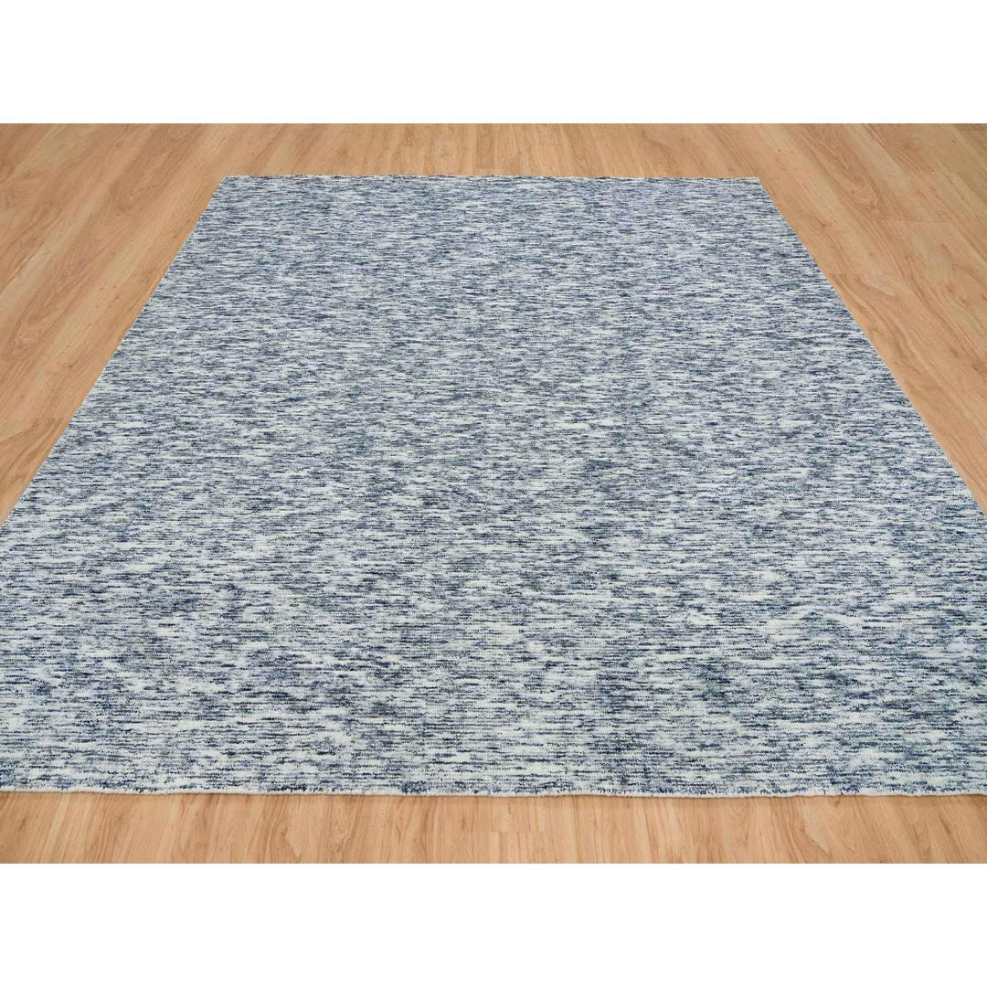 12'0" x 12'0" New Hand Loomed Blue Wool Square Oriental Rug - MOA10265252