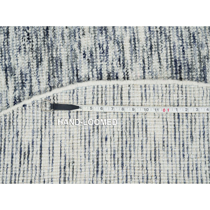 6'0" x 6'0" New Hand Loomed Blue Wool Round Oriental Rug - MOA10265254