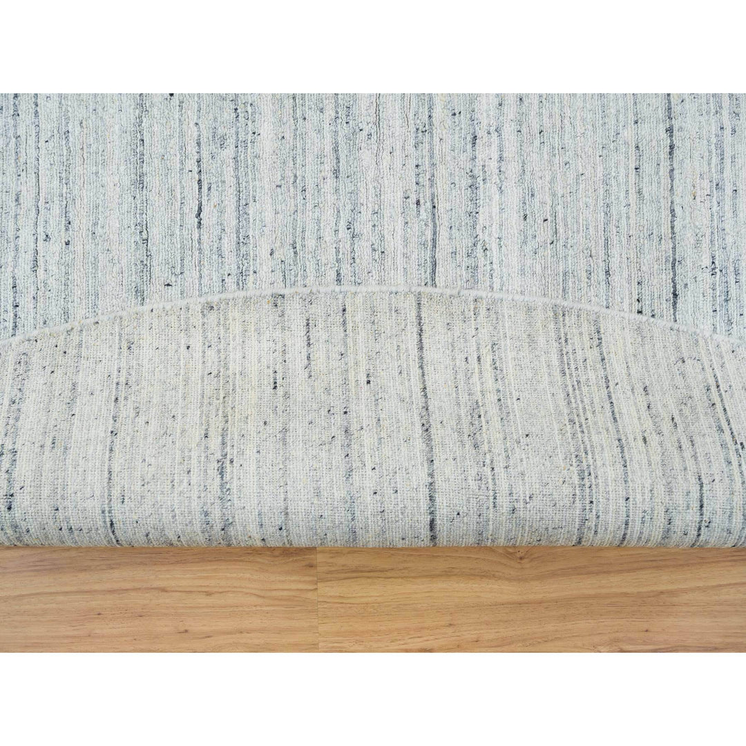 12'0" x 12'0" New Hand Loomed Ivory Wool Round Oriental Rug - MOA10265426