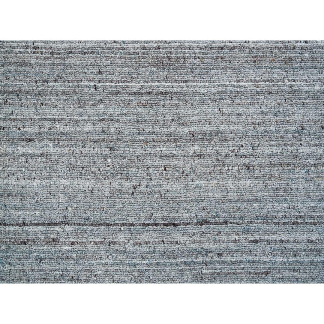 2'7" x 14'0" New Hand Loomed Grey Wool Runner Oriental Rug - MOA10265556