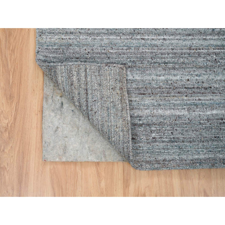 2'7" x 14'0" New Hand Loomed Grey Wool Runner Oriental Rug - MOA10265557