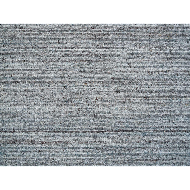 2'7" x 14'0" New Hand Loomed Grey Wool Runner Oriental Rug - MOA10265557