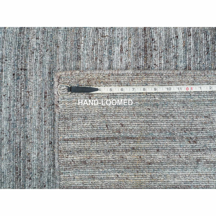 2'7" x 14'0" New Hand Loomed Grey Wool Runner Oriental Rug - MOA10265557