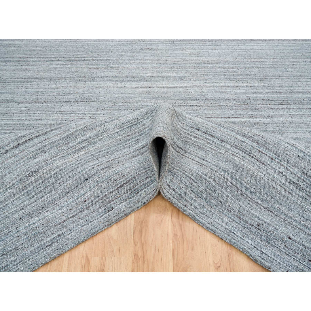 12'0" x 12'0" New Hand Loomed Grey Wool Square Oriental Rug - MOA10265558