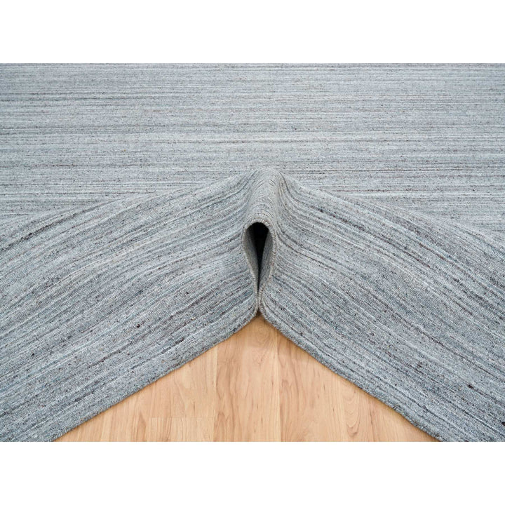 12'0" x 12'0" New Hand Loomed Grey Wool Square Oriental Rug - MOA10265558