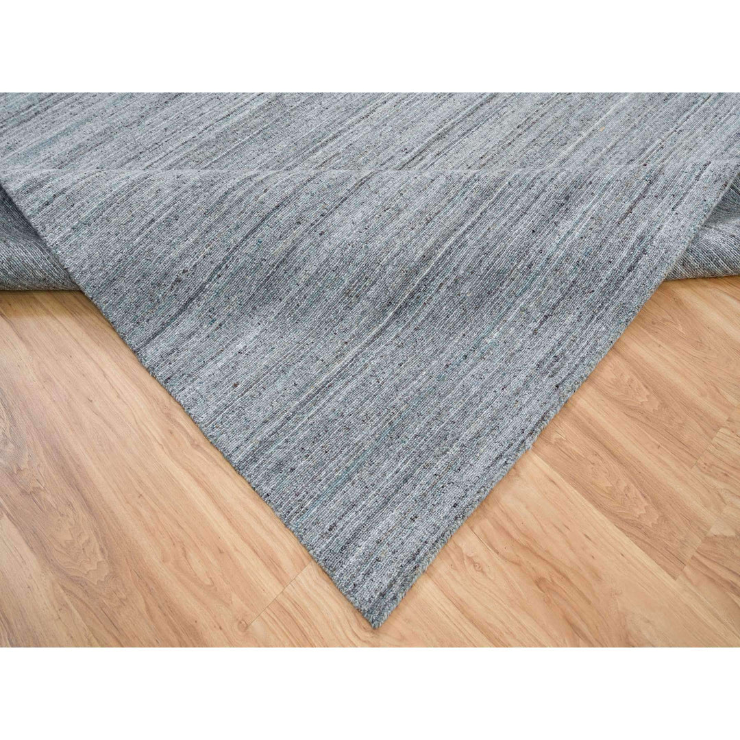12'0" x 12'0" New Hand Loomed Grey Wool Square Oriental Rug - MOA10265558