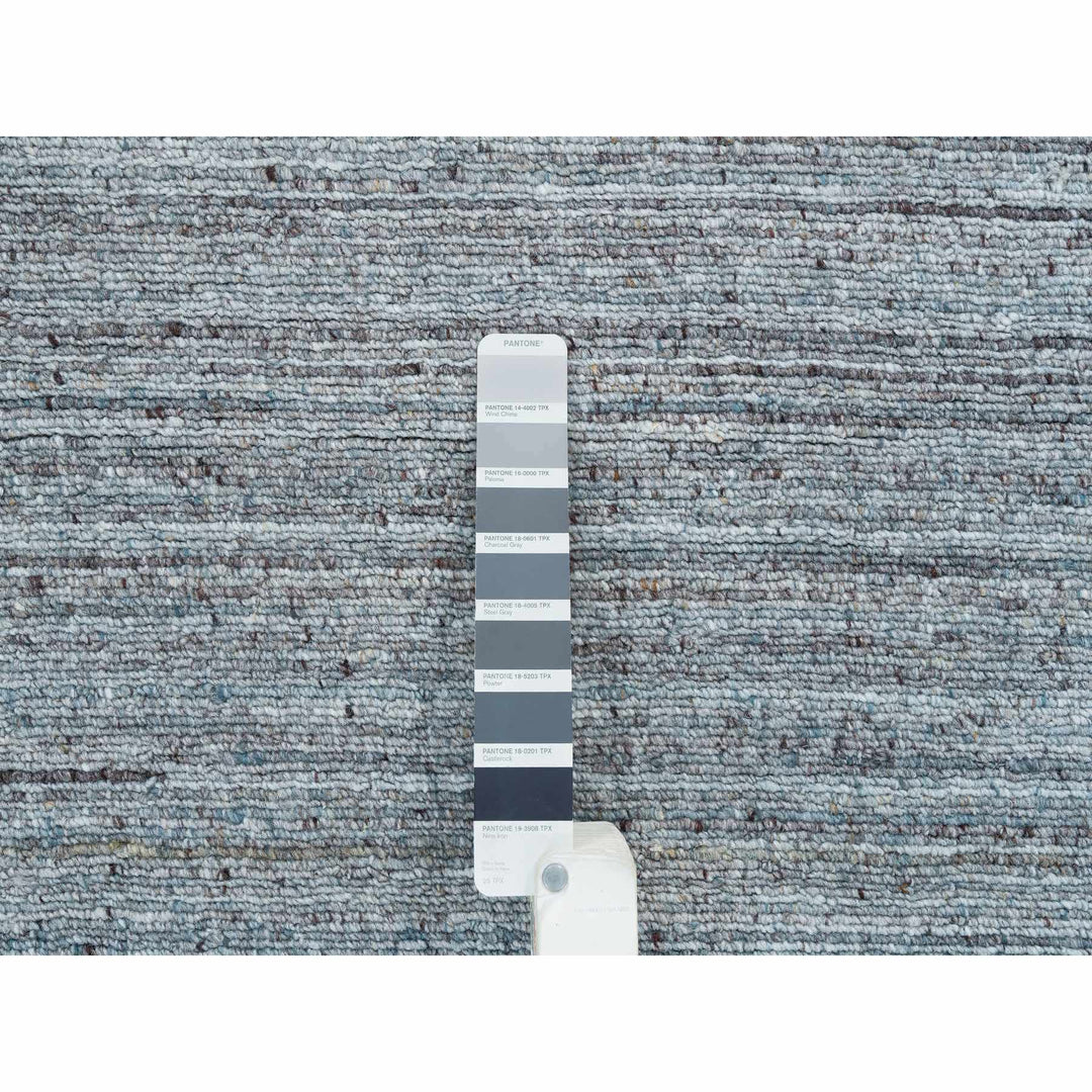 8'1" x 10'0" New Hand Loomed Grey Wool Rectangle Oriental Rug - MOA10265560