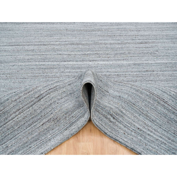 8'1" x 8'1" New Hand Loomed Grey Wool Square Oriental Rug - MOA10265561