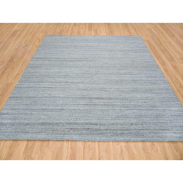 10'1" x 10'1" New Hand Loomed Grey Wool Square Oriental Rug - MOA10265562