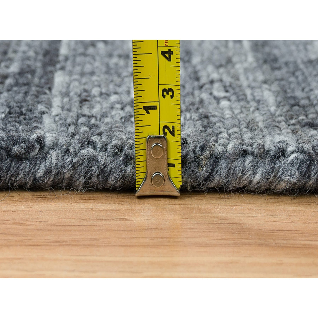 2'6" x 15'10" New Hand Loomed Grey Wool Runner Oriental Rug - MOA10265565