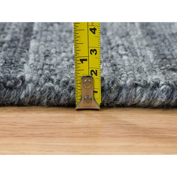 2'6" x 15'10" New Hand Loomed Grey Wool Runner Oriental Rug - MOA10265565