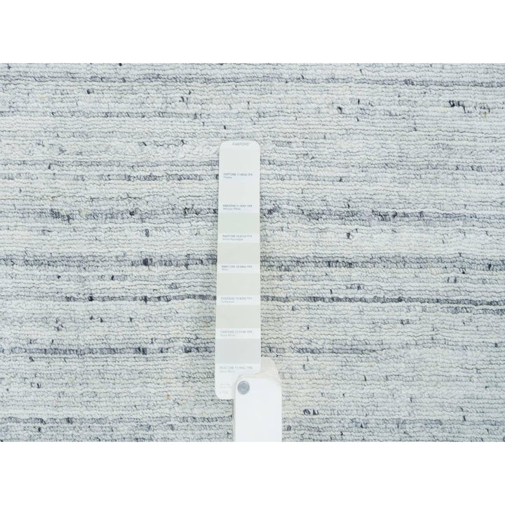 2'8" x 13'10" New Hand Loomed Ivory Wool Runner Oriental Rug - MOA10265570