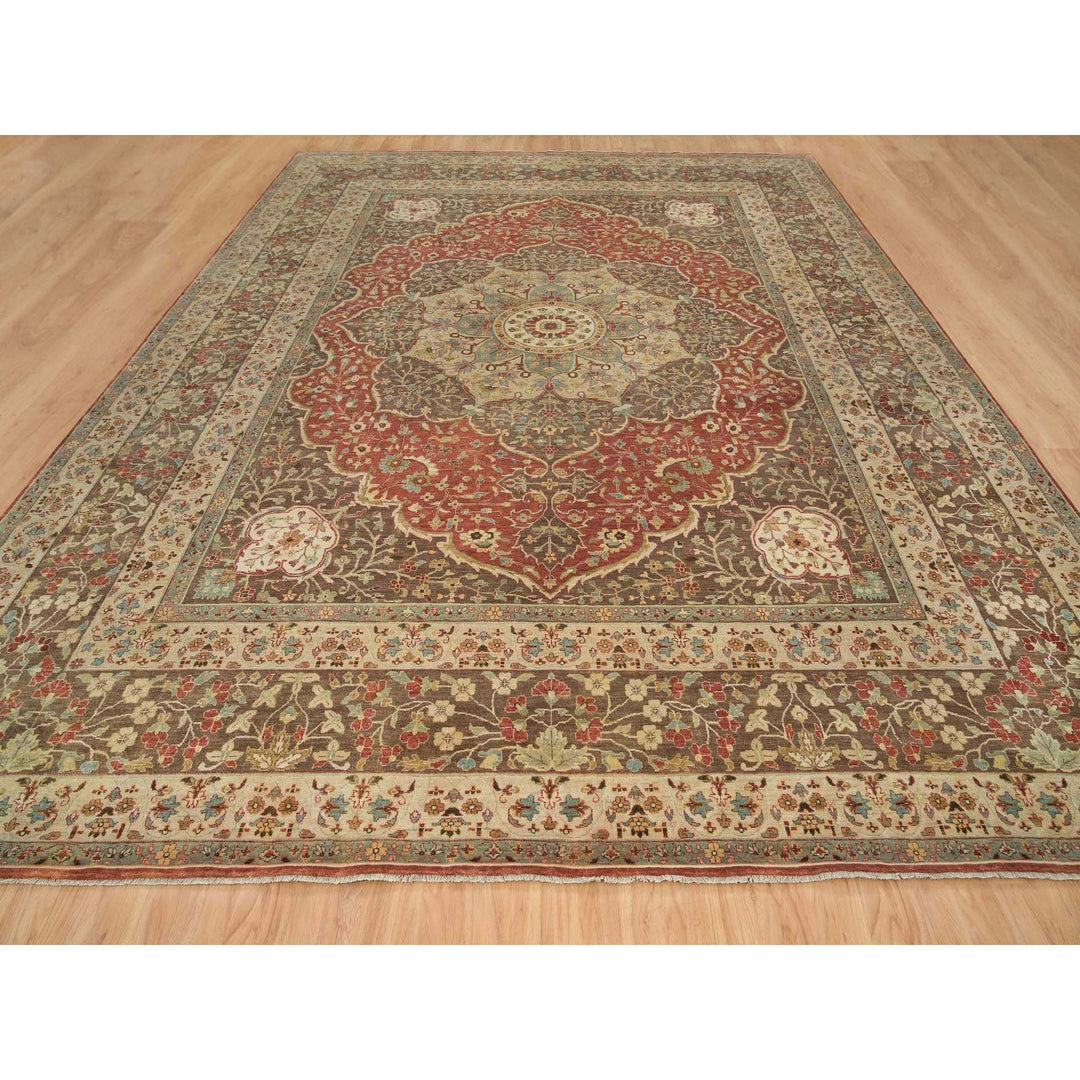 12'0" x 15'2" New Hand Knotted Red Wool Rectangle Oriental Rug - MOA10265753