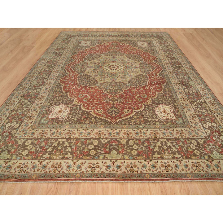 12'0" x 15'2" New Hand Knotted Red Wool Rectangle Oriental Rug - MOA10265753