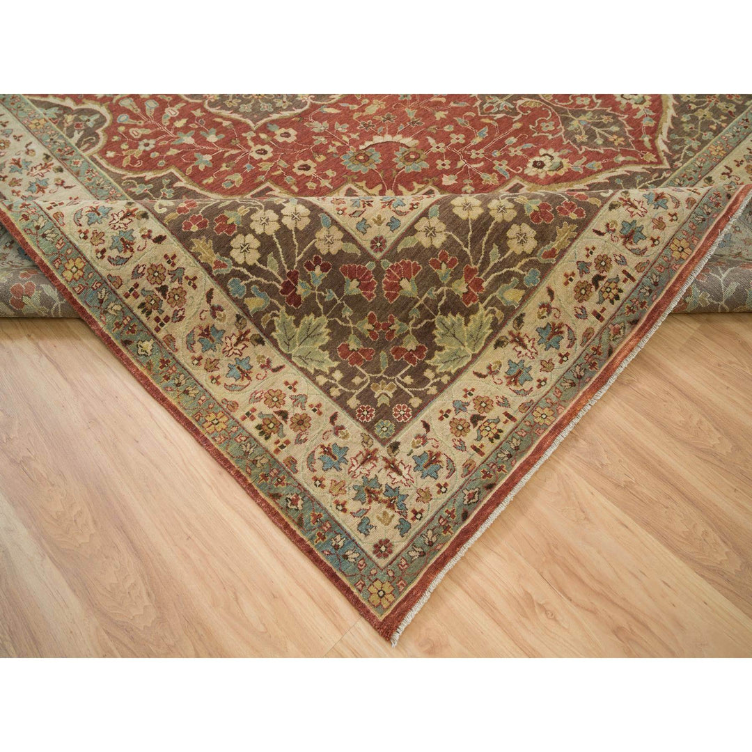 12'0" x 15'2" New Hand Knotted Red Wool Rectangle Oriental Rug - MOA10265753