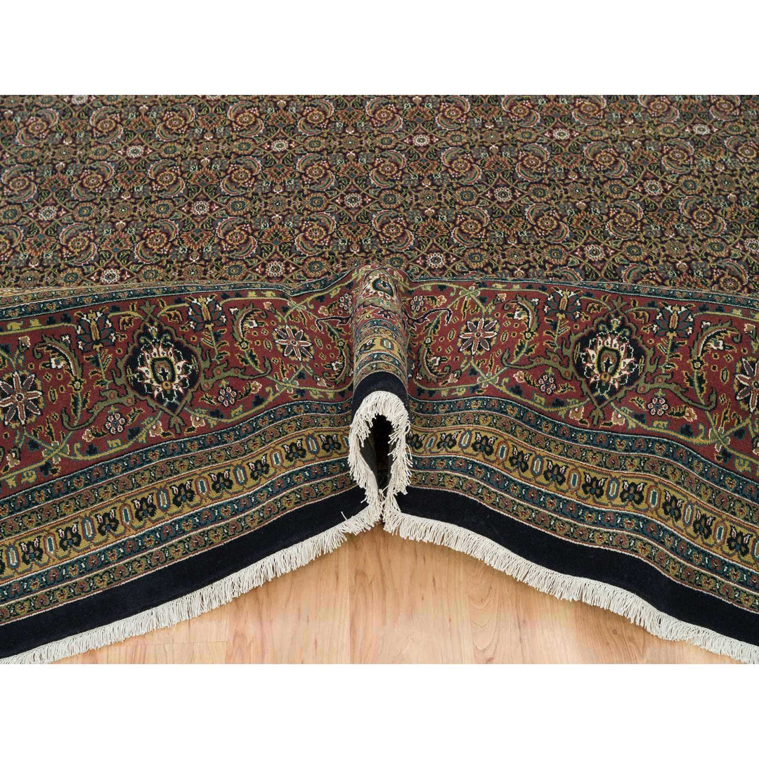 11'11" x 15'3" New Hand Knotted Black Wool Rectangle Oriental Rug - MOA10265791