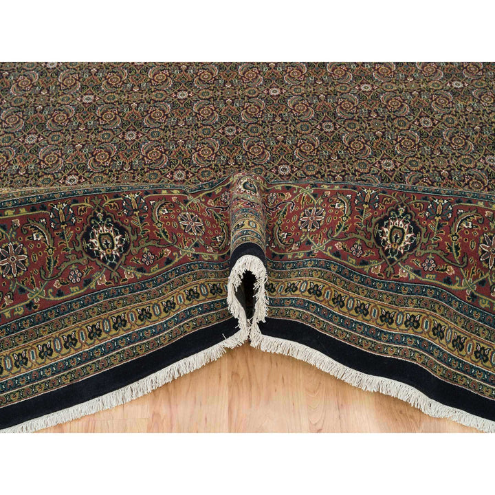 11'11" x 15'3" New Hand Knotted Black Wool Rectangle Oriental Rug - MOA10265791