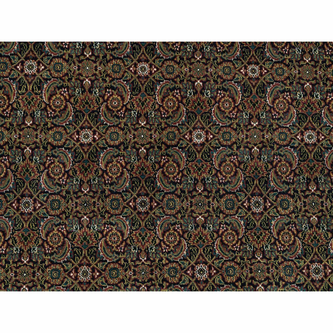 11'11" x 15'3" New Hand Knotted Black Wool Rectangle Oriental Rug - MOA10265791