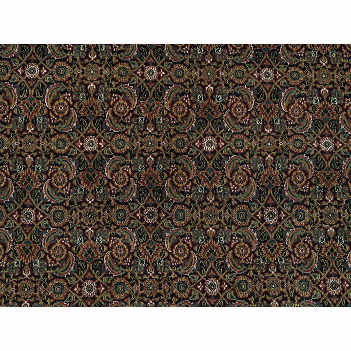 11'11" x 15'3" New Hand Knotted Black Wool Rectangle Oriental Rug - MOA10265791