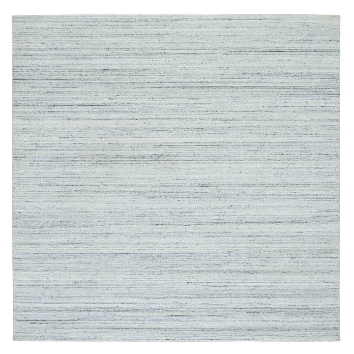 7'11" x 7'11" New Hand Loomed Grey Wool Square Oriental Rug - MOA10265838