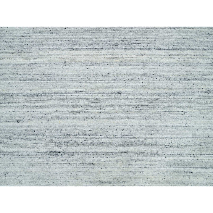 7'11" x 7'11" New Hand Loomed Grey Wool Square Oriental Rug - MOA10265838