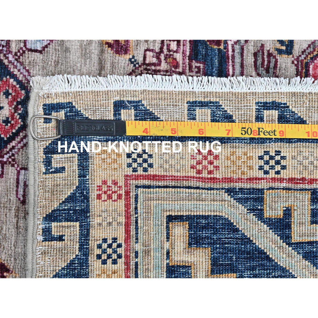4'1" x 5'10" New Hand Knotted Grey Wool Rectangle Oriental Rug - MOA10266306