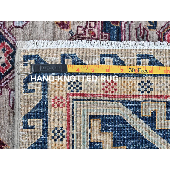4'1" x 5'10" New Hand Knotted Grey Wool Rectangle Oriental Rug - MOA10266306