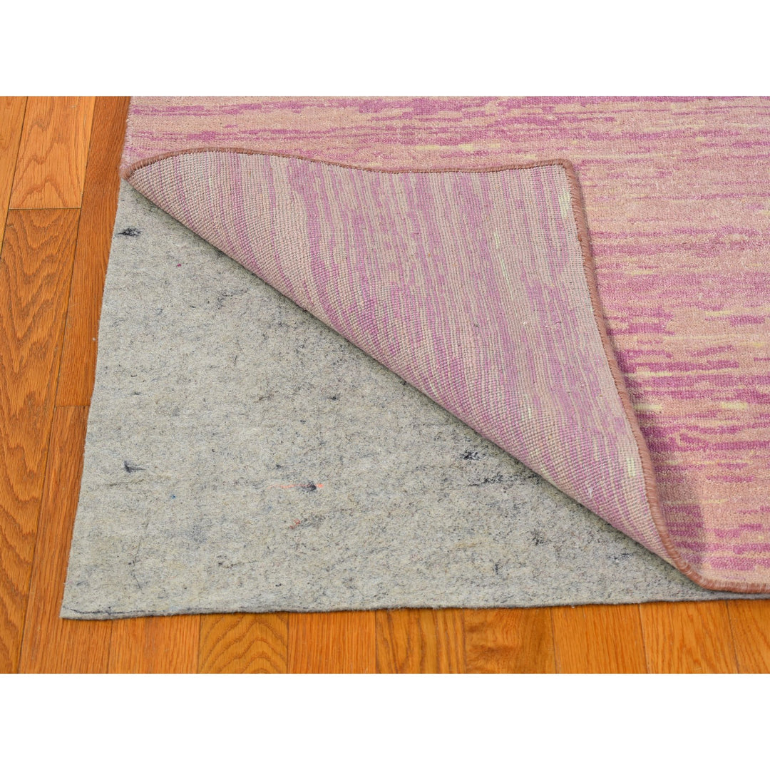 12'1" x 15'2" New Hand Knotted Pink Wool Rectangle Oriental Rug - MOA10266466