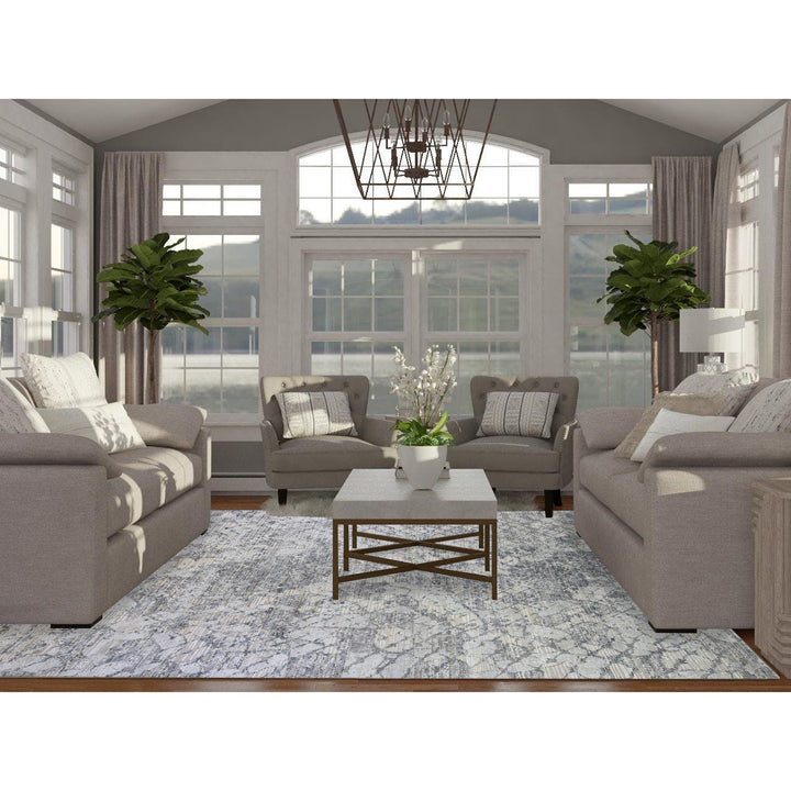 10'1" x 14'2" New Hand Knotted Grey Wool & Art Silk Rectangle Oriental Rug - MOA10266875